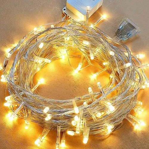 10m 100 LED Boncuk Lamba (Gün Işığı) - 8 Fonksiyonlu