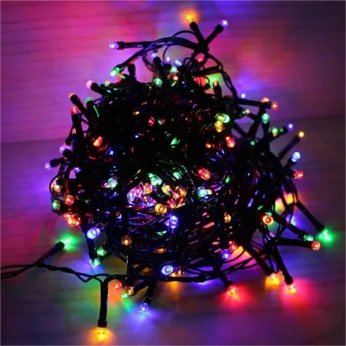 10m 100 LED Damla Uçlu RGB Işık Siyah Kablo