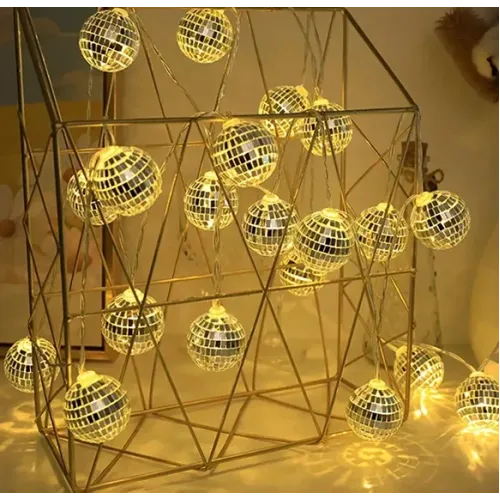 2m 10 LED Pilli Disko Toplu Işık