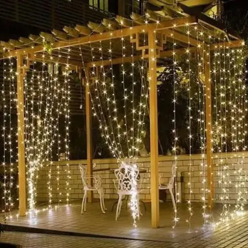 3x2 Metre Sarı Işıklı Perde LED Plastik Kancalı