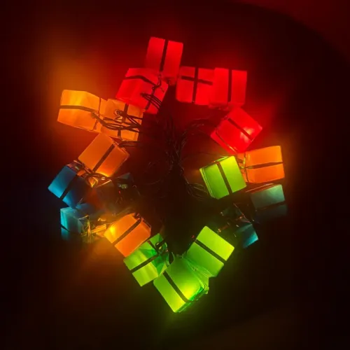 4m 20 LED Pilli Hediye Kutusu Figürlü Lamba