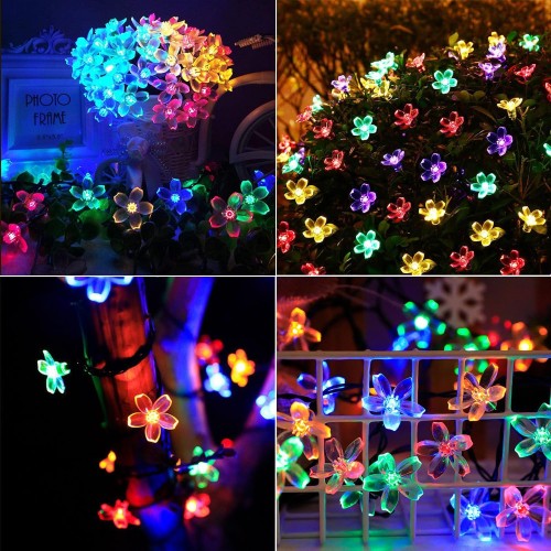 Solar 5m 50 Led Papatya RGB 8 Fonksiyonlu