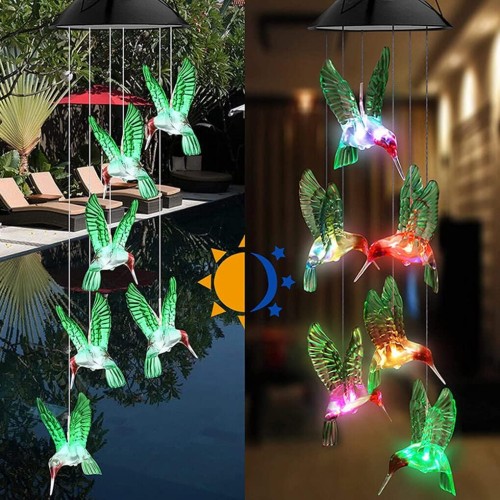 Solar Led Işıklı Kuşlu Bahçe Dekoru