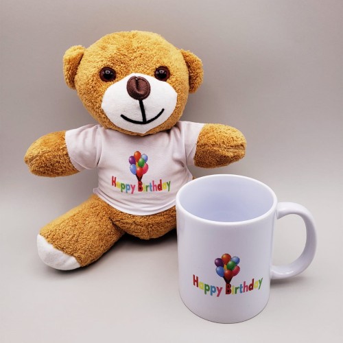  Happy Birthday Tişörtlü Ayıcık Ve Kupa Bardak Seti