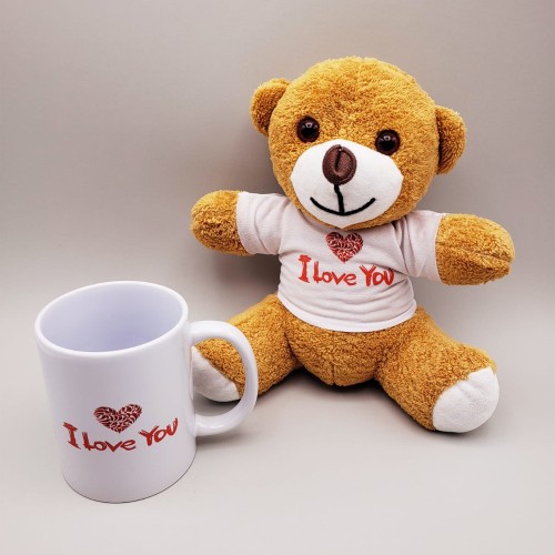  Kahverengi Ayıcık ve Baskılı Kupa Seti