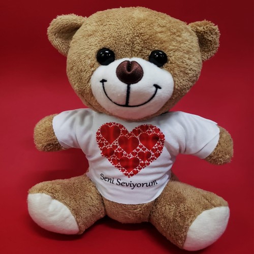  Love Tişörtlü Peluş Ayıcık