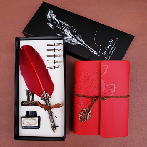  Mürekkepli Divit Kalem ve Deri Defter