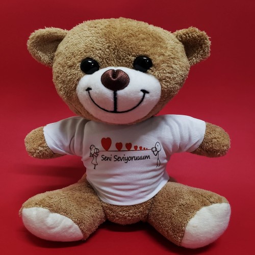  Seni Seviyorum Temalı Peluş Ayıcık