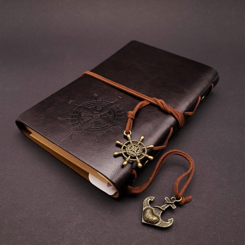  Siyah Deri Pusula Defter