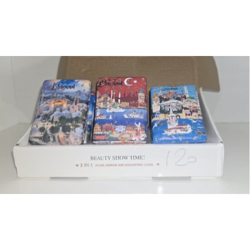 12'li Büyüteçli Dikdörtgen Cep Aynası