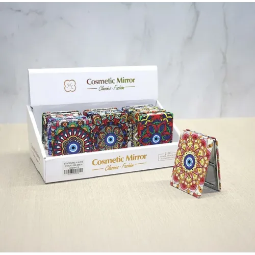 12'li Büyüteçli Dikdörtgen Cep Aynası Seti