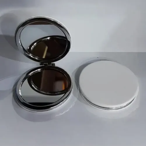 Beyaz Yuvarlak Büyüteçli Cep Aynası