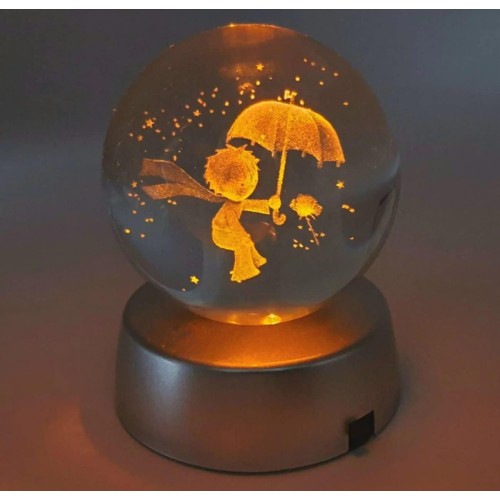 KÜÇÜK PRENS Plastik altlıklı Işıklı Cam Küre