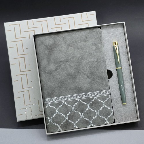 Kutulu Deri Defter Roller Kalem Set