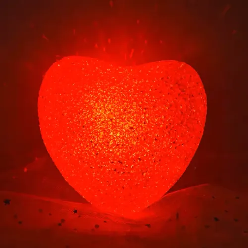 Led Işıklı Kırmızı Kalp Gece Lambası
