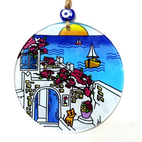 Kedili Hayal Evi 15 Santimetre Füzyon Cam Duvar Dekoru