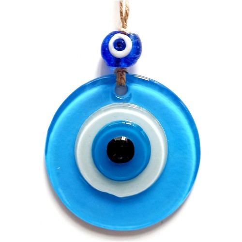 Nazar Boncuklu Bebek Mavisi Renginde Mini Duvar Süsü 