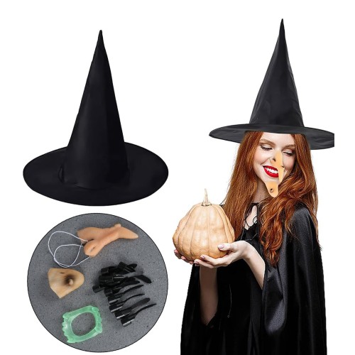 Cadı Şapkası Cadı Tırnakları Cadı Burnu Cadı Çenesi Cadı Diş Seti