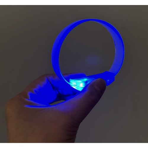 3 Modlu Pilli LED Işıklı Esnek Parti Bilekliği Mavi