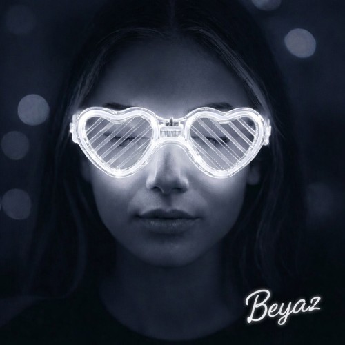 Beyaz LED Işıklı Kalp Gözlük – 3 Modlu Parti &amp; Glow Gözlüğü