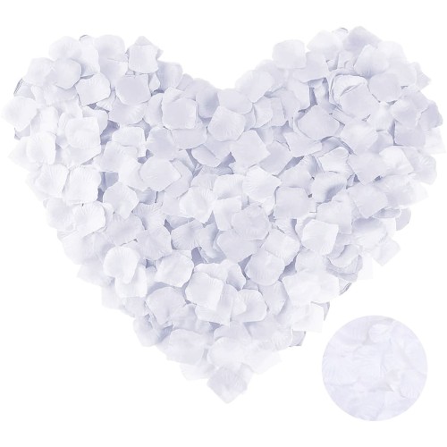 Beyaz Renk Gül Yaprağı Şekilli Konfeti 5 Paket 500 Adet