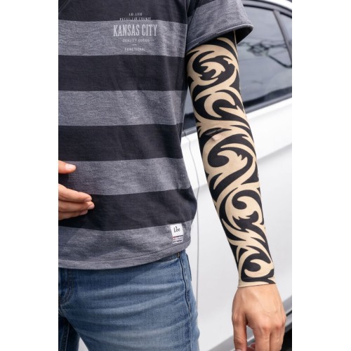 Giyilebilir Kol Dövmesi Çorap Dövme 3D Baskılı Kol Bacak Dövme 2 Adet Model 15