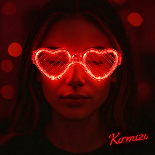 Kırmızı LED Işıklı Kalp Gözlük – 3 Modlu Parti &amp; Glow Gözlüğü