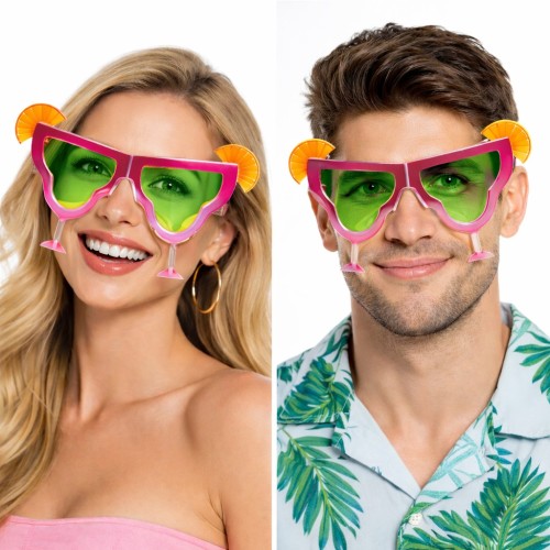 Margarita Bardak Şeklinde Parti Gözlüğü Pembe 16x8 cm