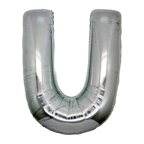 U Harf Folyo Balon Gümüş Renk 40 inç