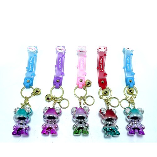 Taşlı Ayıcık Silikon Anahtarlık 