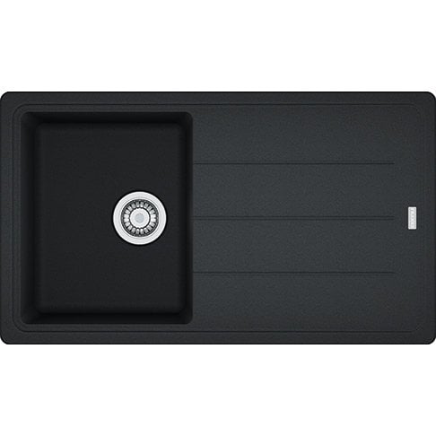 Franke Granit Eviye Tek Gözlü Damlalıklı Basis BFG 611-86 Nero