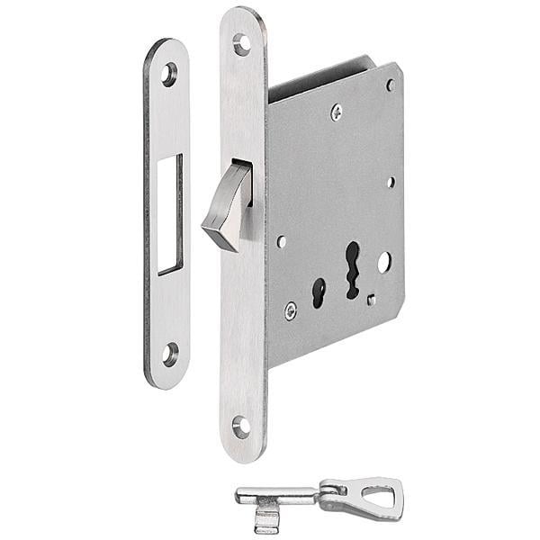 Hafele Kayar Kapı Kilidi Oda Tipi (CB) Mat Paslanmaz Çelik Renk