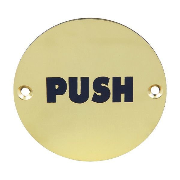 Hafele Sembol Push yuv. pirinç parlak 75mm