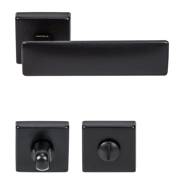Hafele Kapı Kolu Seti Spring WC Mat Siyah