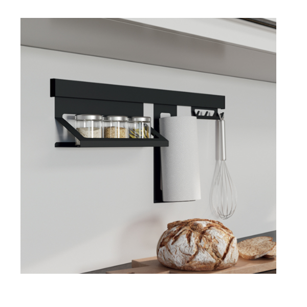 Hafele Adria Tezgah Arası Raf Seti Siyah 600mm