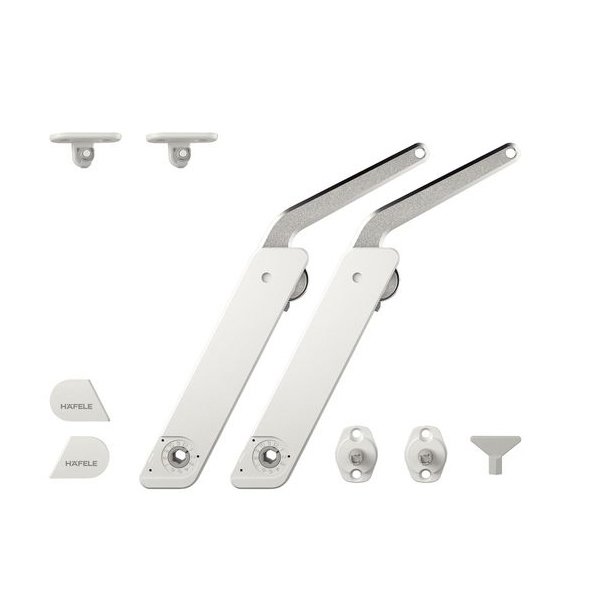 Hafele Free Flap H 1.5 Çift Makas Seti B, Beyaz/Nikel Renk