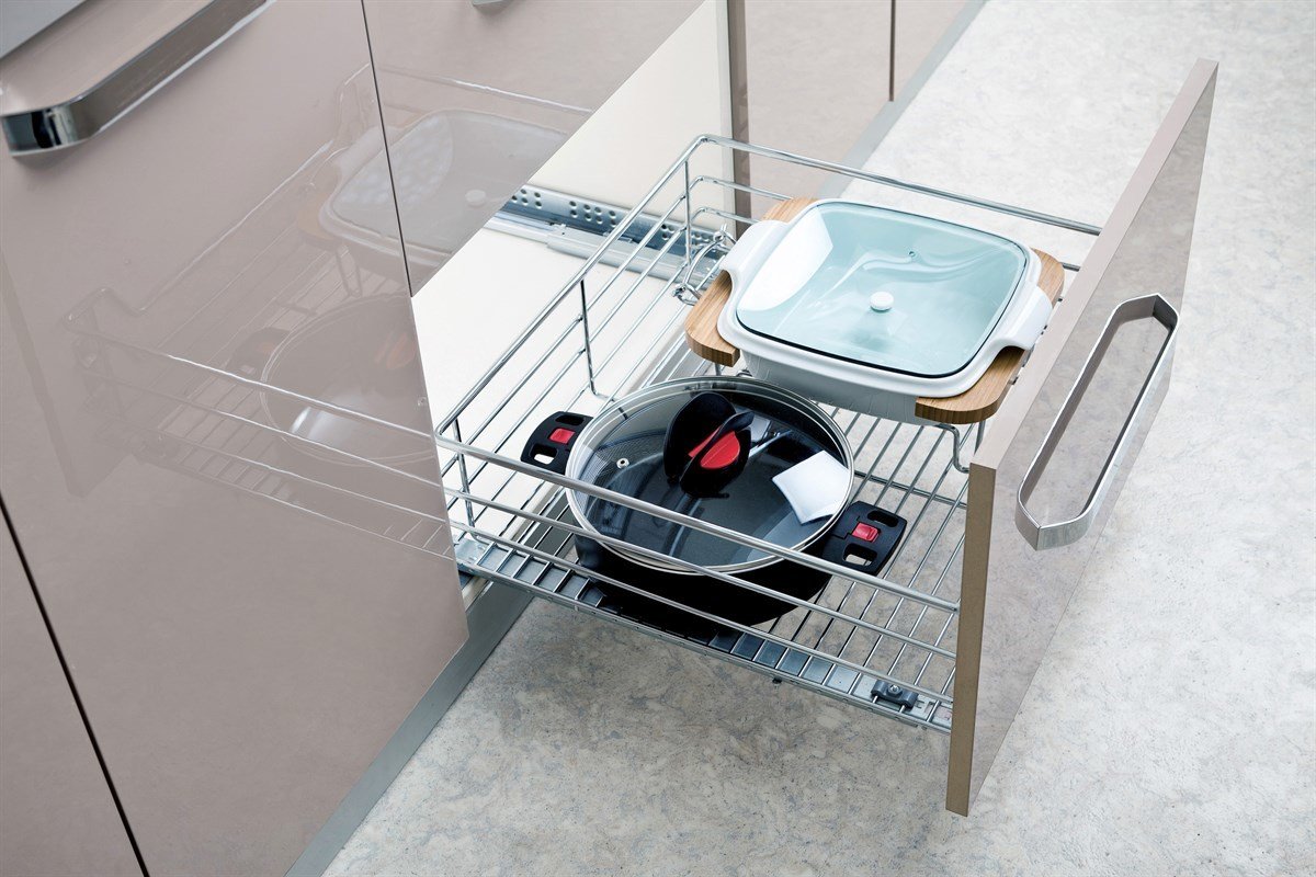 Oscar Kapağa Monte Teleskopik Bilyalı Raylı Çekmece Ahşap Sepeti, Modül 350