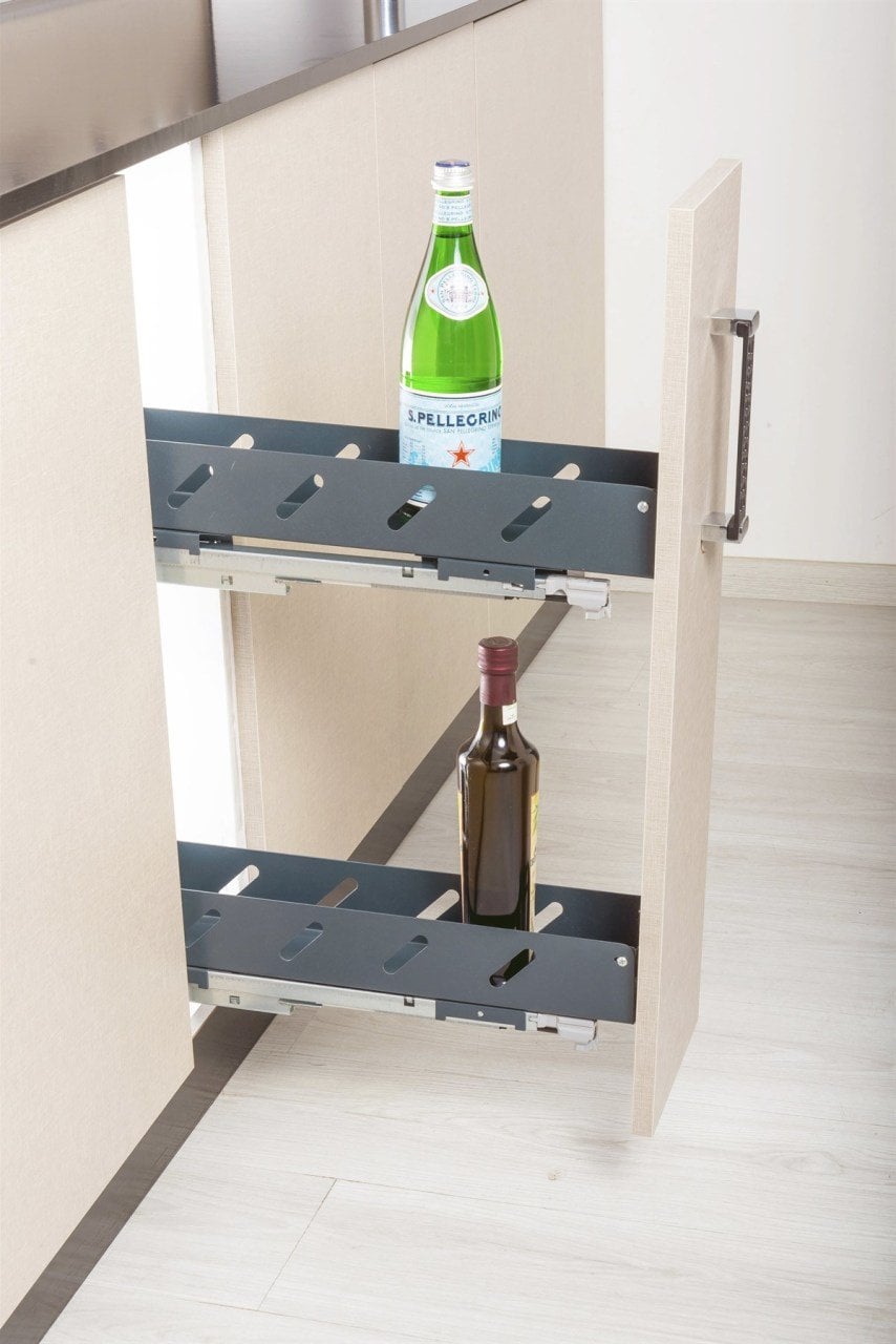 Oscar Lüks Frenli Teleskopik Antrasit Şişelik ve Deterjanlık, Modül 200