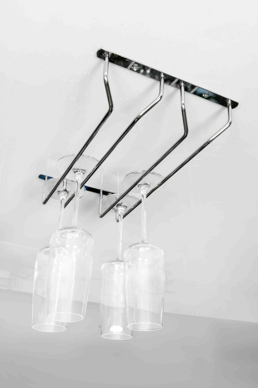 Oscar Krom Tavan Bağlantılı İkili Kadeh Askısı, 23.5x52cm 8 Adet