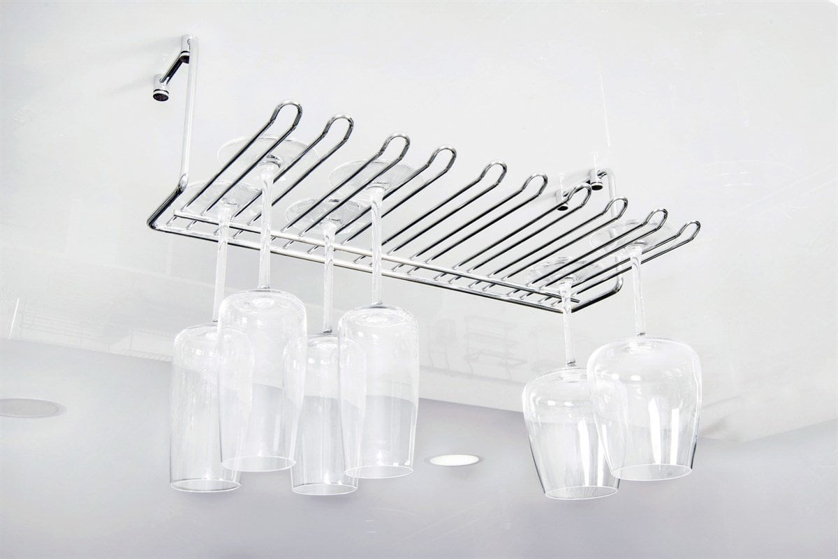 Oscar Siyah Tavan Bağlantılı Beşli Kadeh Askısı 8 Adet