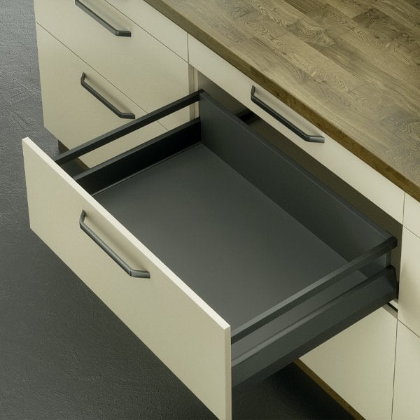 Hafele Matrix Box P35 Kare Bordürlü 18/92/450mm Dübelli, Antrasit Renk