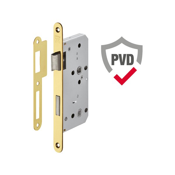 Hafele Gömme (Metal Dilli) Kilit H55.09 WC 55/20mm Parlak Pirinç Renk