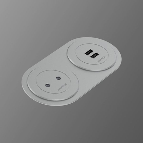 Hafele Priz ve Şarj Seti Port İkili Mat Krom Renk