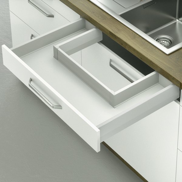 Hafele Eviye Altı Çekmece Seti Bordürsüz 50'lik Dübelli Beyaz