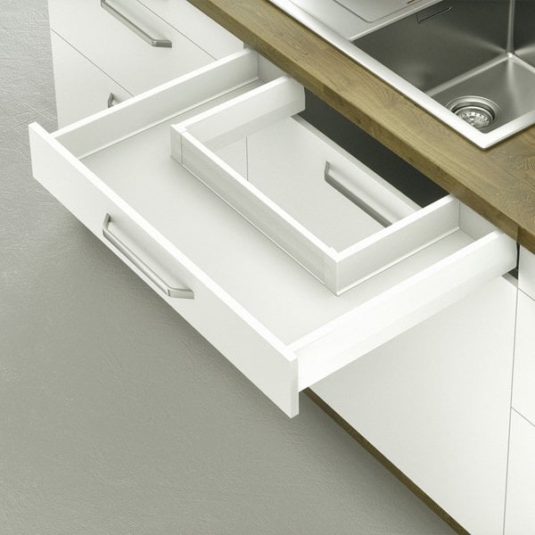 Hafele Eviye Altı Çekmece Seti Yuvarlak Bordürlü 50'lik Vidalı Beyaz