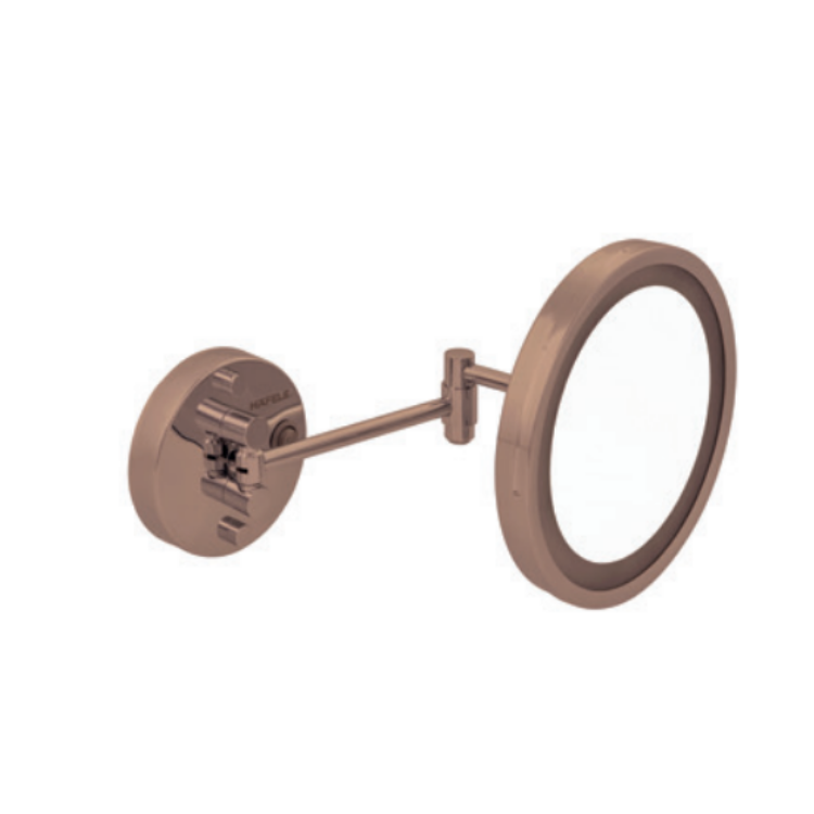 Hafele Işıklı Makyaj Aynası Emmy Yuvarlak Parlak Rose