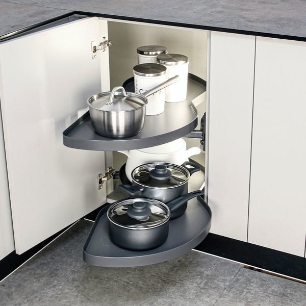 Hafele Köşe Kiler LeMans II 2'li Sepet 450mm Arena Pure Sol Antrasit