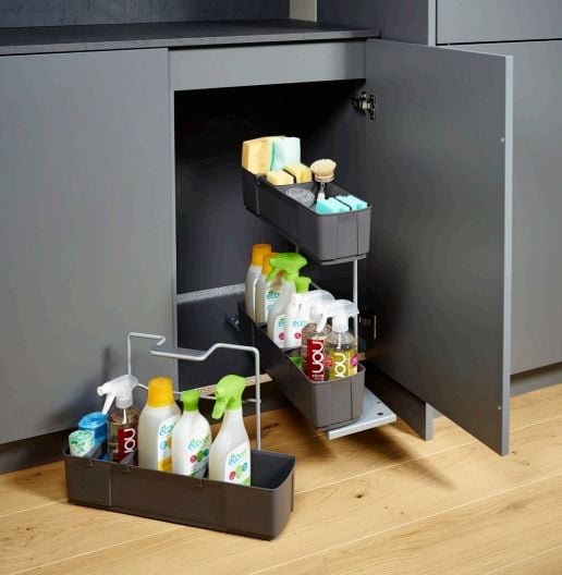 Hafele Kesseböhmer Cleaning Acent Temizlik Malzemesi Sepeti Antrasit