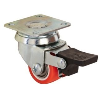 Hafele PESANTE Plakalı Frenli Tekerlek Turuncu  Ø35x54mm