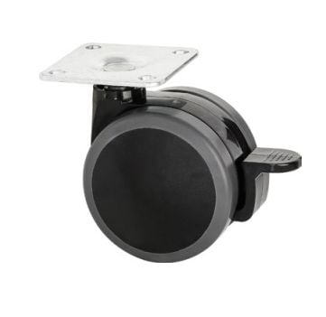 Hafele ELGA Plakalı Frenli Tekerlek Antrasit/Siyah  Ø60x74mm